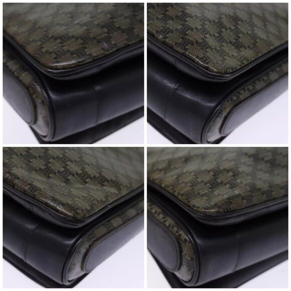 CELINE Macadam Canvas Shoulder Bag Black Auth - Picture 16 of 16